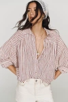 Pilcro Issy Batwing Buttondown Shirt By  In Purple