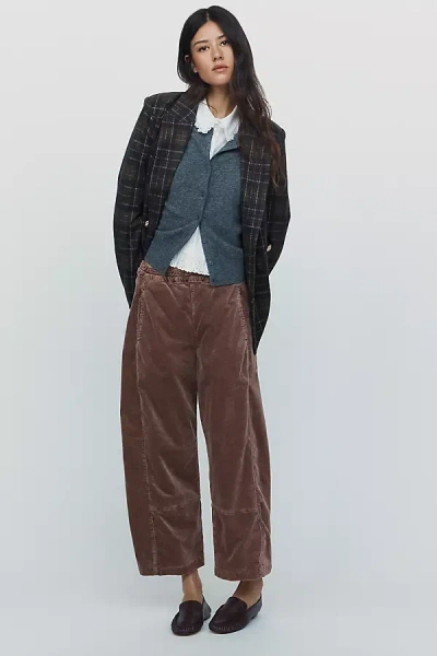 Pilcro Izzie Relaxed Corduroy Pull-on Barrel Pants In Brown