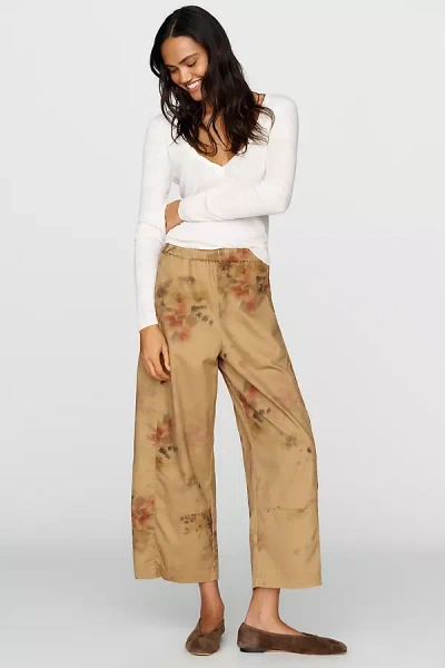 Pilcro Izzie Relaxed Printed Pull-on Barrel Pants In Brown