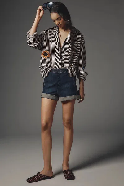 Pilcro Izzie Relaxed Pull On Shorts In Blue