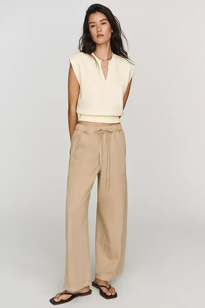Pilcro Izzie Relaxed Pull-on Barrel Pants In Brown