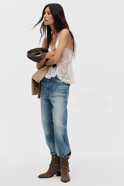Pilcro Jenna Mid-rise Relaxed Jeans In Blue