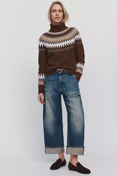 Pilcro Kayden High Rise Carpenter Barrel Leg Jeans In Blue