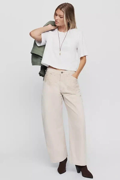 Pilcro Kayden High-rise Barrel-leg Utility Pants In Neutral