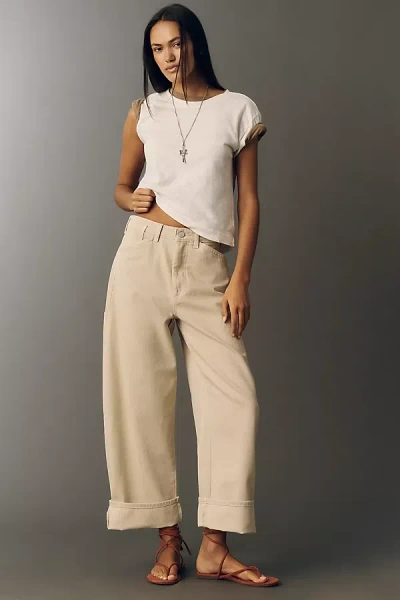 Pilcro Kayden Regenerative Cotton Carpenter Barrel Jeans By  In Sand