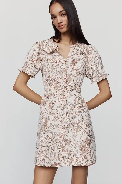 Pilcro Keira 100% Cotton Corduroy Mini Dress In Beige