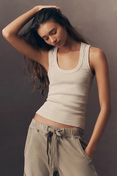 Pilcro Knit Project Icon Tank Top In Beige