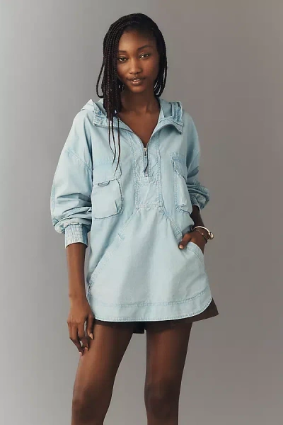 Pilcro Lakeside Popover Jacket In Blue