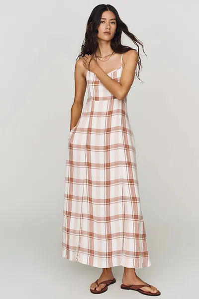 Pilcro Linen Blend Midi Dress In Yellow