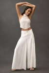 Pilcro Linen Blend Skirty Sailor Wide-leg Pants In White