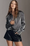 Pilcro Liquid Shine Buttondown Shirt In Blue