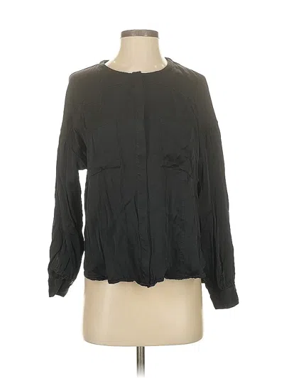 Pre-owned Pilcro Long Sleeve Blouse In Black