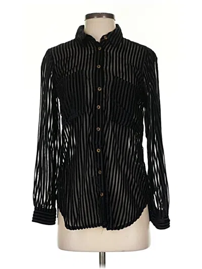 Pre-owned Pilcro Long Sleeve Blouse In Black