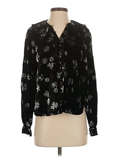 Pre-owned Pilcro Long Sleeve Blouse In Black