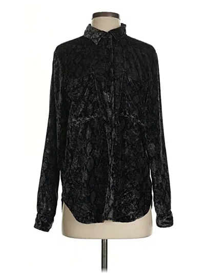 Pre-owned Pilcro Long Sleeve Blouse In Black