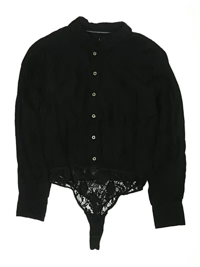 Pre-owned Pilcro Long Sleeve Blouse In Black