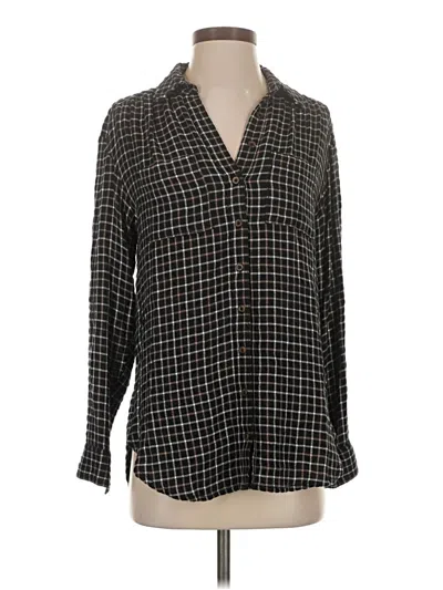 Pre-owned Pilcro Long Sleeve Blouse In Black