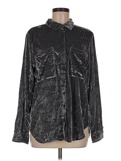 Pre-owned Pilcro Long Sleeve Blouse In Black