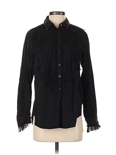 Pre-owned Pilcro Long Sleeve Blouse In Black