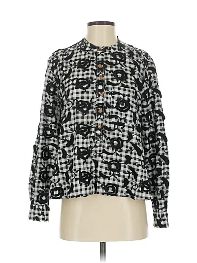 Pre-owned Pilcro Long Sleeve Blouse In Black