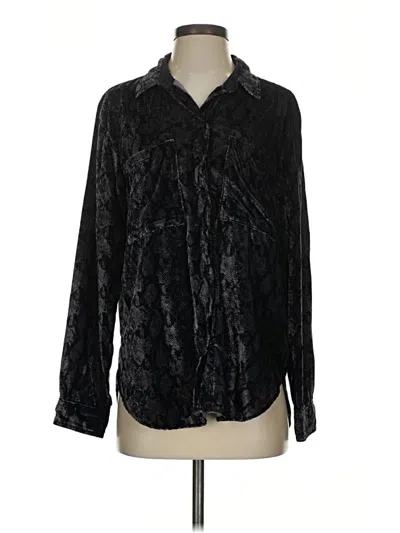 Pre-owned Pilcro Long Sleeve Blouse In Black
