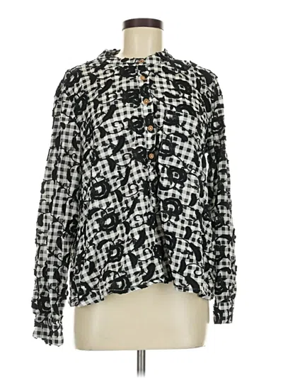 Pre-owned Pilcro Long Sleeve Blouse In Black