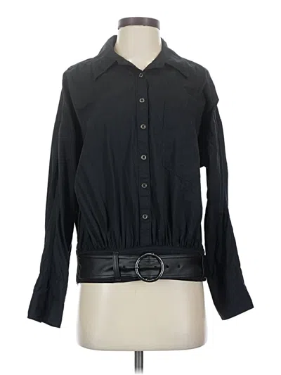 Pre-owned Pilcro Long Sleeve Blouse In Black