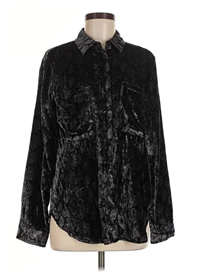 Pre-owned Pilcro Long Sleeve Blouse In Black