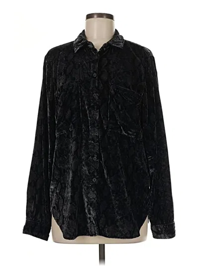 Pre-owned Pilcro Long Sleeve Blouse In Black