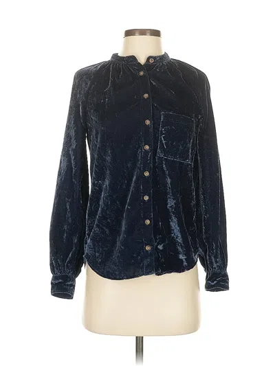 Pre-owned Pilcro Long Sleeve Blouse In Blue