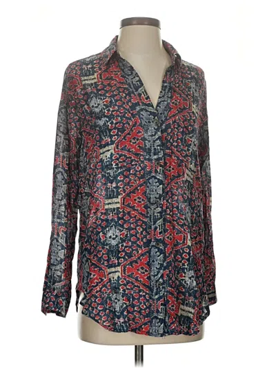 Pre-owned Pilcro Long Sleeve Blouse In Blue