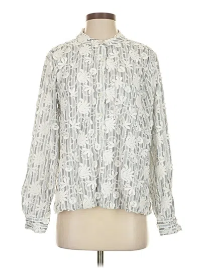 Pre-owned Pilcro Long Sleeve Blouse In Blue