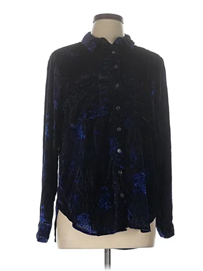 Pre-owned Pilcro Long Sleeve Blouse In Blue