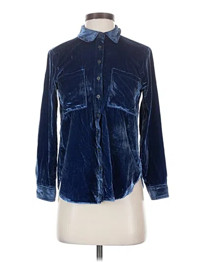 Pre-owned Pilcro Long Sleeve Blouse In Blue