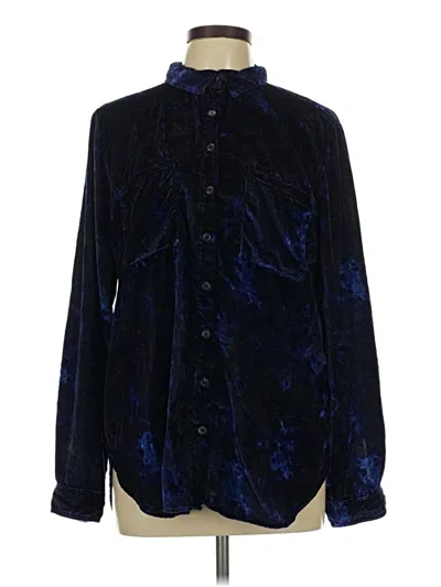 Pre-owned Pilcro Long Sleeve Blouse In Blue