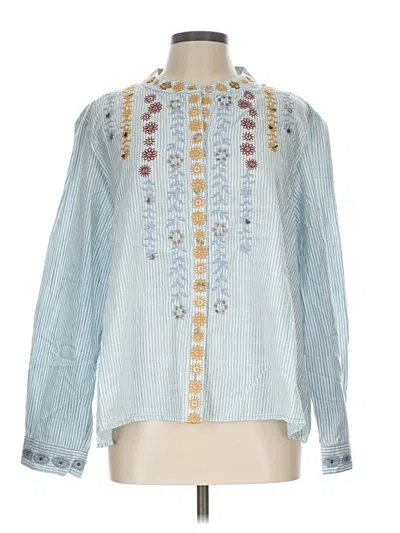 Pre-owned Pilcro Long Sleeve Blouse In Blue