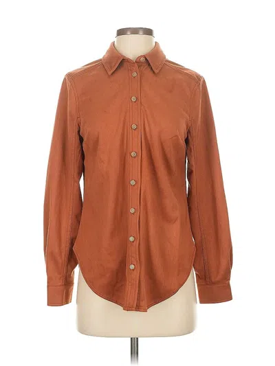 Pre-owned Pilcro Long Sleeve Blouse In Brown