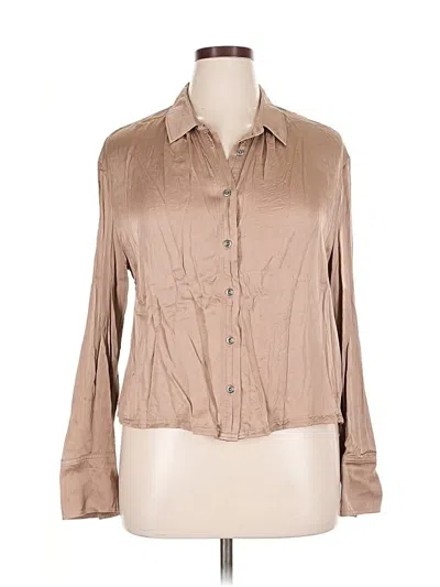 Pre-owned Pilcro Long Sleeve Blouse In Brown