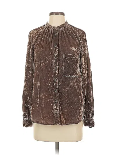 Pre-owned Pilcro Long Sleeve Blouse In Brown
