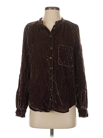 Pre-owned Pilcro Long Sleeve Blouse In Brown