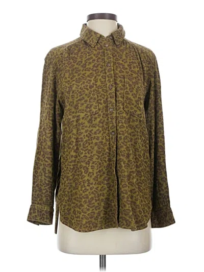 Pre-owned Pilcro Long Sleeve Blouse In Brown