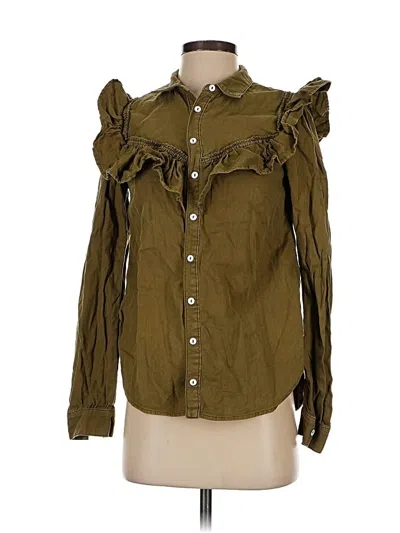 Pre-owned Pilcro Long Sleeve Blouse In Brown