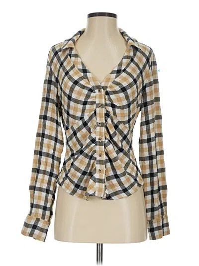 Pre-owned Pilcro Long Sleeve Blouse In Gold