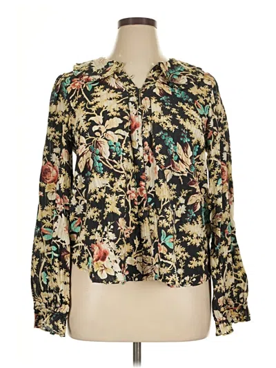 Pre-owned Pilcro Long Sleeve Blouse In Gold