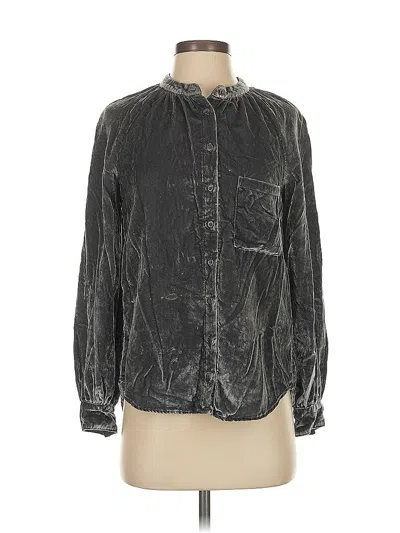 Pre-owned Pilcro Long Sleeve Blouse In Gray