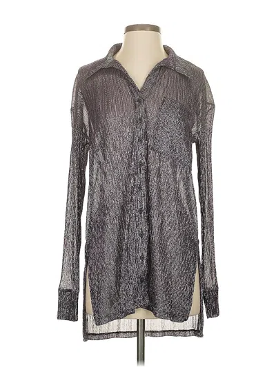 Pre-owned Pilcro Long Sleeve Blouse In Gray