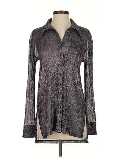 Pre-owned Pilcro Long Sleeve Blouse In Gray