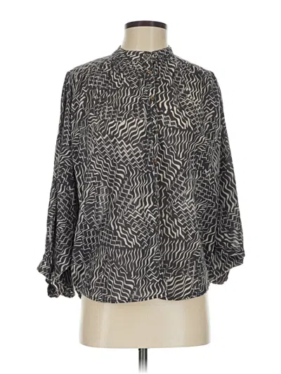 Pre-owned Pilcro Long Sleeve Blouse In Gray