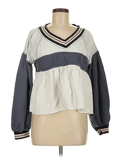 Pre-owned Pilcro Long Sleeve Blouse In Gray