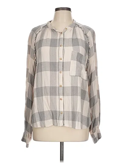 Pre-owned Pilcro Long Sleeve Blouse In Gray